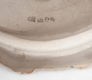 An antique sterling silver chamber stick and snuff with engraved crest, 18th/19th century, ​​​​​​​9cm high, 17cm wide, 326 grams total. - 3
