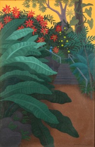 ANNE GRAHAM, Steps at Sunset, acrylic on canvas, signed lower right "Anne Graham, '90", 60 x 40cm, 77 x 56cm overall.