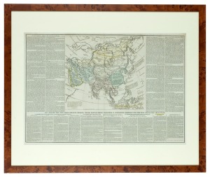Group of late 19th century steel engravings, depicting the Oxford Boat Race, Ancient Roman Spalatro, and the globe centred on Asia; all framed and glazed, the largest 68 x 111cm overall. (3 items)