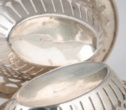 A pair of sterling silver bon bon baskets, made in Chester, 20th century, 12cm wide, 113 grams total. - 2