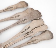 A set of six antique Scottish sterling silver teaspoons, made in Glasgow, circa 1870, ​​​​​​​15cm long, 138 grams total. - 2
