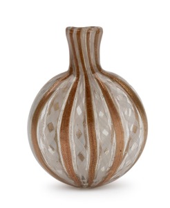 A Murano zanfirico glass scent bottle, mid 20th century, ​​​​​​​8.5cm high.