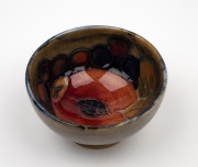 MOORCROFT "Pomegranate" miniature pottery salt cellar, impressed "MOORCROFT", 3cm high, 5.5cm diameter. - 2