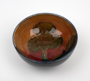 MOORCROFT "Eventide" rare miniature pottery bowl impressed "Moorcroft", 4cm high, 8cm wide.