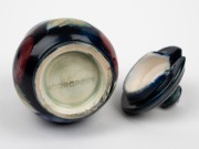 MOORCROFT "Pansy" rare pottery mustard pot, impressed "MOORCROFT", 6cm high. - 3