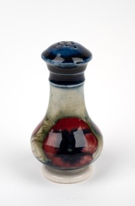 MOORCROFT "Pansy" rare pottery salt pot, impressed "MOORCROFT", 6cm high.
