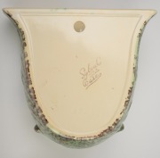 SYLVAC WARE pair of English porcelain wall pockets with rabbit and mushroom decoration, factory mark to base, ​​​​​​​19cm high. - 2