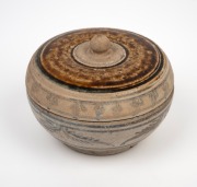 Sawankhalok ware lidded pot, Thailand, 15th/16th century, 8.5cm high, 10cm diameter. ​​​​​​​PROVENANCE: The Rod Thomas Collection, Melbourne. - 2