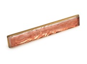 LALIQUE French glass bar brooch on gilt metal mount, early to mid 20th century, stamped "LALIQUE", ​​​​​​​7cm wide.