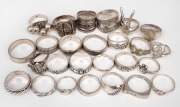 Twenty five assorted rings, mostly silver, 115 grams total.