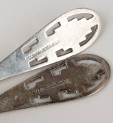 Apex sterling silver (retailed by Rodd) infant's spoon and food pusher, both featuring the letters of the alphabet; circa 1930, presented in the original silk and plush-lined presentation box. (2 items), 40 grams. - 3