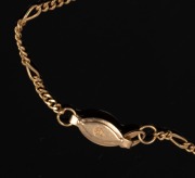 A 14ct gold and sapphire necklace, 20th century, stamped "585", 37cm long, 6.2 grams total. - 2