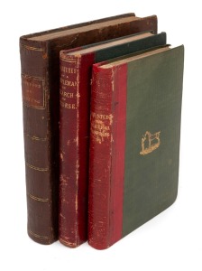 EQUESTRIANISM: A shelf of hardcover books, comprising "Thoughts upon Hunting in a Series of Familiar Letters to a Friend" by Peter Beckford [E. Easton, London, c. 1800s], "The Stud for Practical Purposes" by Harry Hieover [Longman Brown Green and Longmans