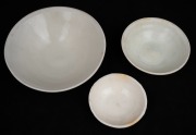 Three antique Chinese porcelain bowls, Sung Dynasty, the largest 18.5cm diameter. ​​​​​​​PROVENANCE: The Rod Thomas Collection, Melbourne. - 2