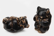 A pair of Danish porcelain bear figures, 20th century, factory mark to base, ​​​​​​​the lager 8.5cm high.