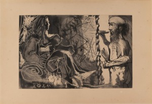 PABLO PICASSO (1881-1973), Dans l'Atelier (In the Studio), etching with aquatint, dated 14.3.65 (in reverse) in the plate, and numbered "II", 24.5 x 38cm, 35.5 x 51.5cm overall.