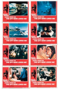 JAMES BOND 007 "THE SPY WHO LOVED ME" group of eight pictorial lobby cards for the 1977 Roger Moore classic, 28 x 36cm each.
