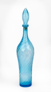 EMPOLI Italian blue glass genie bottle, 51cm high.