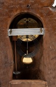 BLACK FOREST antique timber clock case with carved deer and stag decoration, housing a later clock movement, 19th and 20th century, Note: several losses and condition issues, ​​​​​​​102cm high. - 9