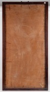 An antique Chinese painting, hand-painted on silk with double red seal mark and poem upper right, 19th/20th century, appears to be laid down on later plywood and housed in rosewood frame, 122 x 63cm overall. - 2