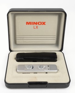 MINOX: Minox LX subminiature camera, c. 1978, in presentation box with black leatherette case and two instruction booklets.