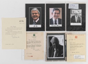 BRITISH PRIME MINISTERS: Group of autographs comprising Harold Macmillan (P.M. 1957-63, on Admiralty House Whitehall letterhead), Harold Wilson (P.M. 1964-70 and 1974-76, one on House of Commons, the other on House of Lords letterhead) Edward Heath (P.M. 