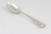 An antique Irish silver Queen's pattern spoon by Thomas Townsend, 18cm long, 52 grams.