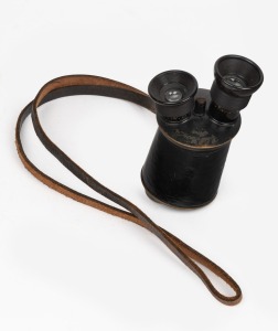 CARL ZEISS JENA: A circa 1890s leather-covered brass prism monocular with switchable 5x and 10x magnification turret, serial number 192.