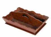 Cutlery tray. Cedar c1845 possibly South Australian origin with unusual shaped profile. Height 13cm, width 41cm, depth 28cm