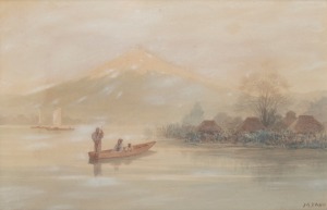 M. KANO, (Japanese lake scene), watercolour, signed lower right "M. Kano", 29 x 45cm, 54 x 70cm overall.