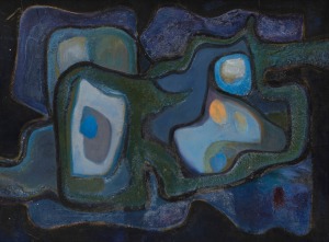 ARTIST UNKNOWN, abstract, acrylic on board, signed verso "JAP NANNINGA", 50 x 65cm, 66 x 79cm overall.