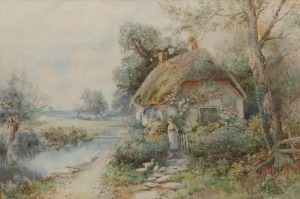 THOMAS NOEL SMITH, (cottage scene), watercolour, signed lower right "T. Noel Smith" and titled lower left (illegible), 35 x 53cm, 55 x 73cm overall.