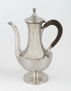 An antique American silver coffee pot with ebonized timber handle, by Rand & Crane, 20th century, ​​​​​​​21cm high, 367 grams including handle.