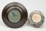 GOUDA Dutch pottery jug and inkwell, 20th century, (2 items), the jug 18cm high. - 2