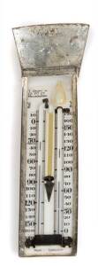 T.GAUNT & Co. Pty Ltd Melbourne: Thermometer with enamel dial in metal housing, c1920s. 33cm