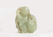 A Chinese carved jade figure, unknown age, most likely 20th century, ​​​​​​​5cm high.