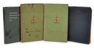 Pharmacopoeias: 1947 - 64, various Australian formularies, (4); well used and with manuscript notes and additions.