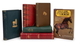 EQUESTRIANISM: Group of hardcover books, comprising "The Horse" by William Youatt [Charles Knight, London, 1848], "Silk and Scarlet" by Henry Hall Dixon [Frederick Warne, London, 186?], "The Horse - How to Breed and Rear Him" by William Day [Richard Bentl