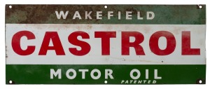 WAKEFIELD CASTROL MOTOR OIL vintage enamel sign, 30.5 x 46cm