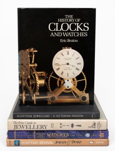 [JEWELLERY & WATCHES] Several large-format books including "A Price Guide to Jewellery 3000 B.C. - 1550 A.D." by Poynder (1984); "Egyptian Revival Jewelry & Design" by Nicholls (2007); "Scottish Jewellery - A Victorian Passion" by Scarisbrick (2009); and 