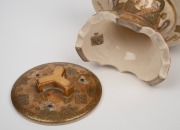 SATSUMA antique Japanese earthenware censer, Meiji period, 19th/20th century, seal mark to base, ​​​​​​​16cm high, 16cm wide. - 3