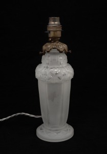 A French Art Deco frosted glass table lamp, circa 1930s, ​​​​​​​28cm high.