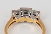 A vintage 18ct gold ring, set with twelve diamonds mounted in white gold surround, 6.9 grams. - 2