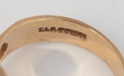 An antique English 9ct gold buckle ring, set with three white diamonds, 19th century, ​​​​​​​3.7 grams. - 2
