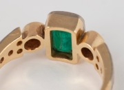 An 18ct gold, emerald and diamond ring, early to mid 20th century, ​​​​​​​4.4 grams. - 2