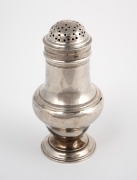 A George III antique English sterling silver pepper pot, made in London, circa 1768, ​​​​​​​9.5cm high, 64 grams.