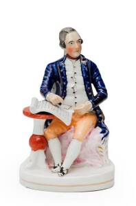 Staffordshire figure of Captain James Cook, circa 1845. Height 18cm.