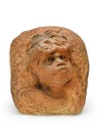 WILLIAM RICKETTS: Double sided pottery bust, incised signature. Height 29cm, width 28cm,, depth 21cm