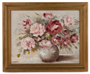 G. NICHOLSON, (roses), oil on board, signed lower left "G. Nicholson", 34 x 44cm, 44 x 54cm overall.