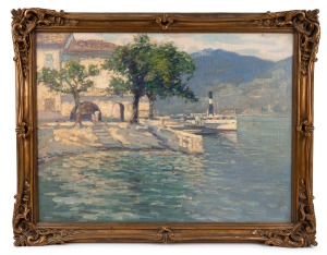 MENAGIO, Lake Como, oil on board, signed and titled verso, ​​​​​​​37 x 50cm, 45 x 58cm overall.
